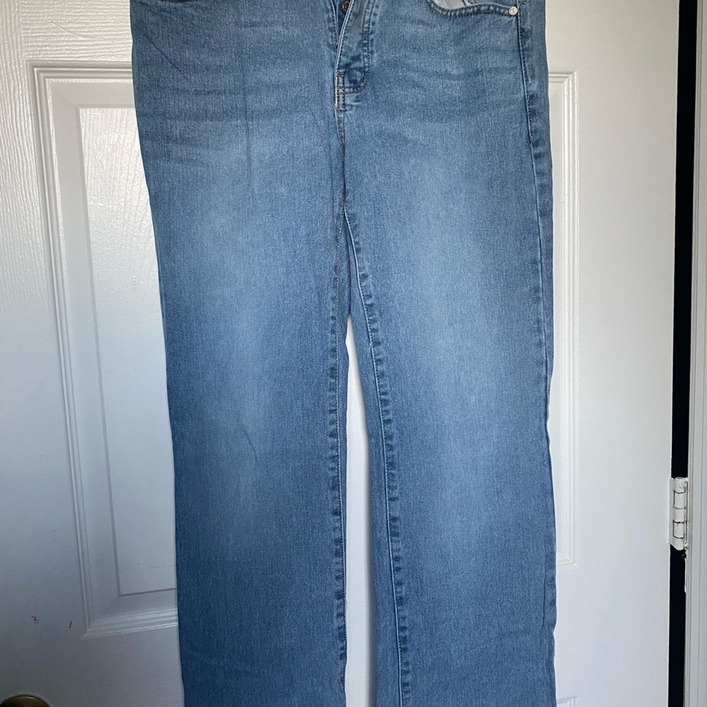 Boohoo Mens Blue Straight Leg Jeans